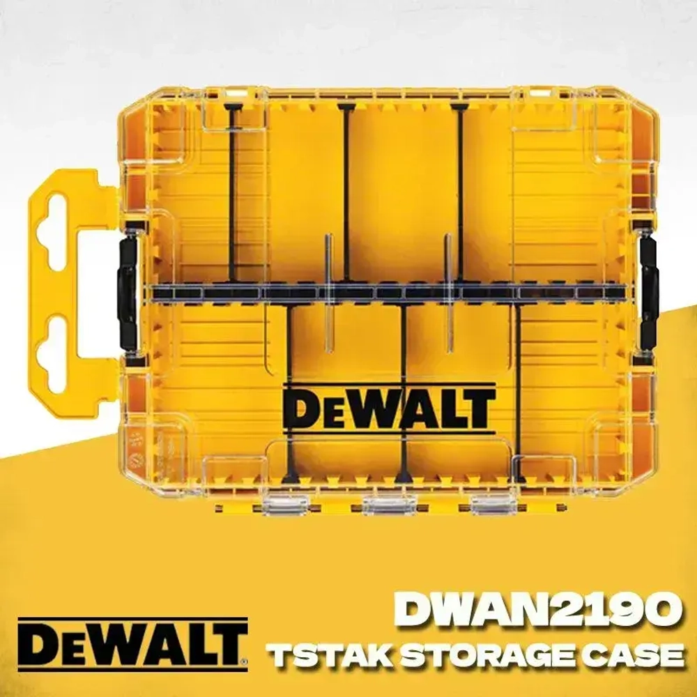 DEWALT DWAN2190 TSTAK Набор инструментов Прозрачная крышка боковой замок удобный для подключения небольших инструментов и аксессуаров съемный отсек