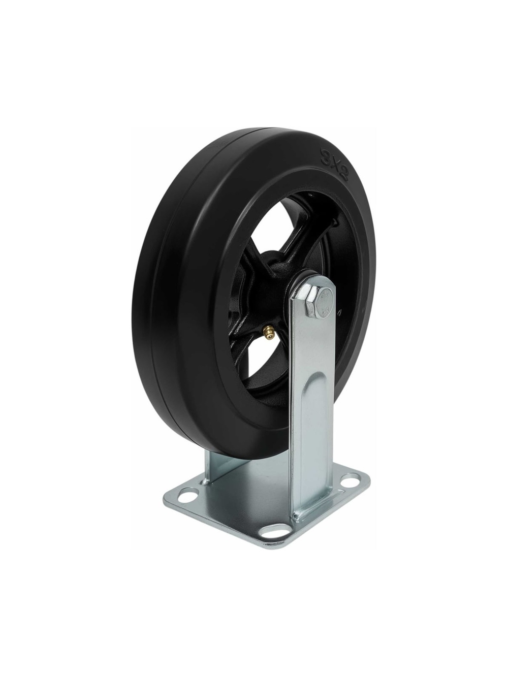 Колесо промышленное неповоротное с подшипником 200мм резина/чугун Gigant G-04-09-34