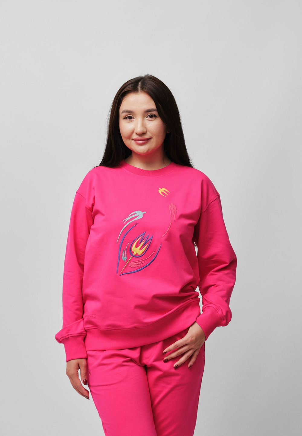 Свитшот QARLYGASH&QYZGALDAQ RASPBERRY PINK (ONLINE ONLY)