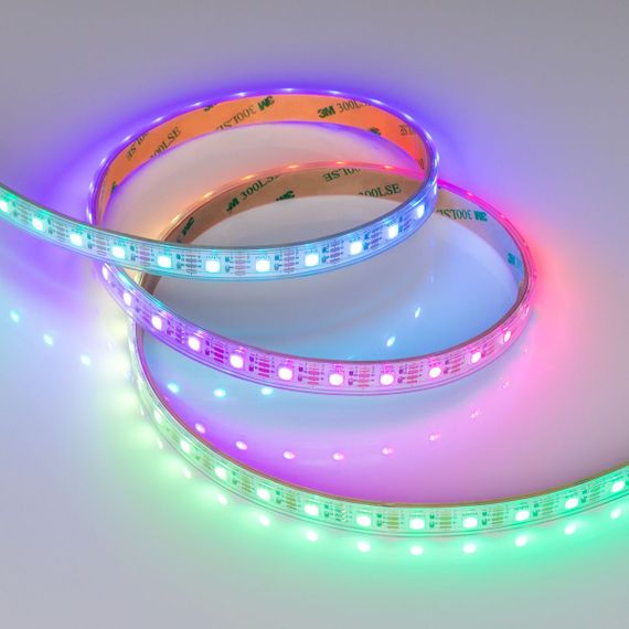 Светодиодная влагозащищенная лента Arlight Бегущий огонь 8W/m 60Led/m 5060SMD разноцветный 5M SPI-P-B60-12mm 12V RGB-PX1-BPT 041615(1)