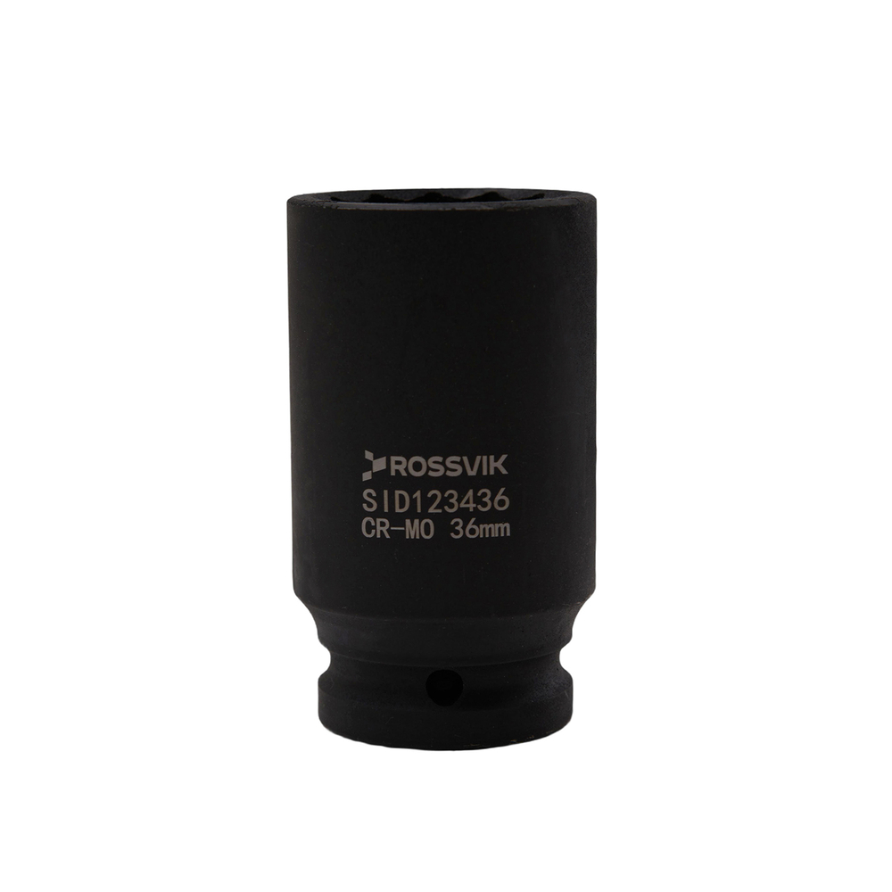 SID123436 Головка торцевая ударная глубокая 12-гранная ROSSVIK 3/4", 36мм