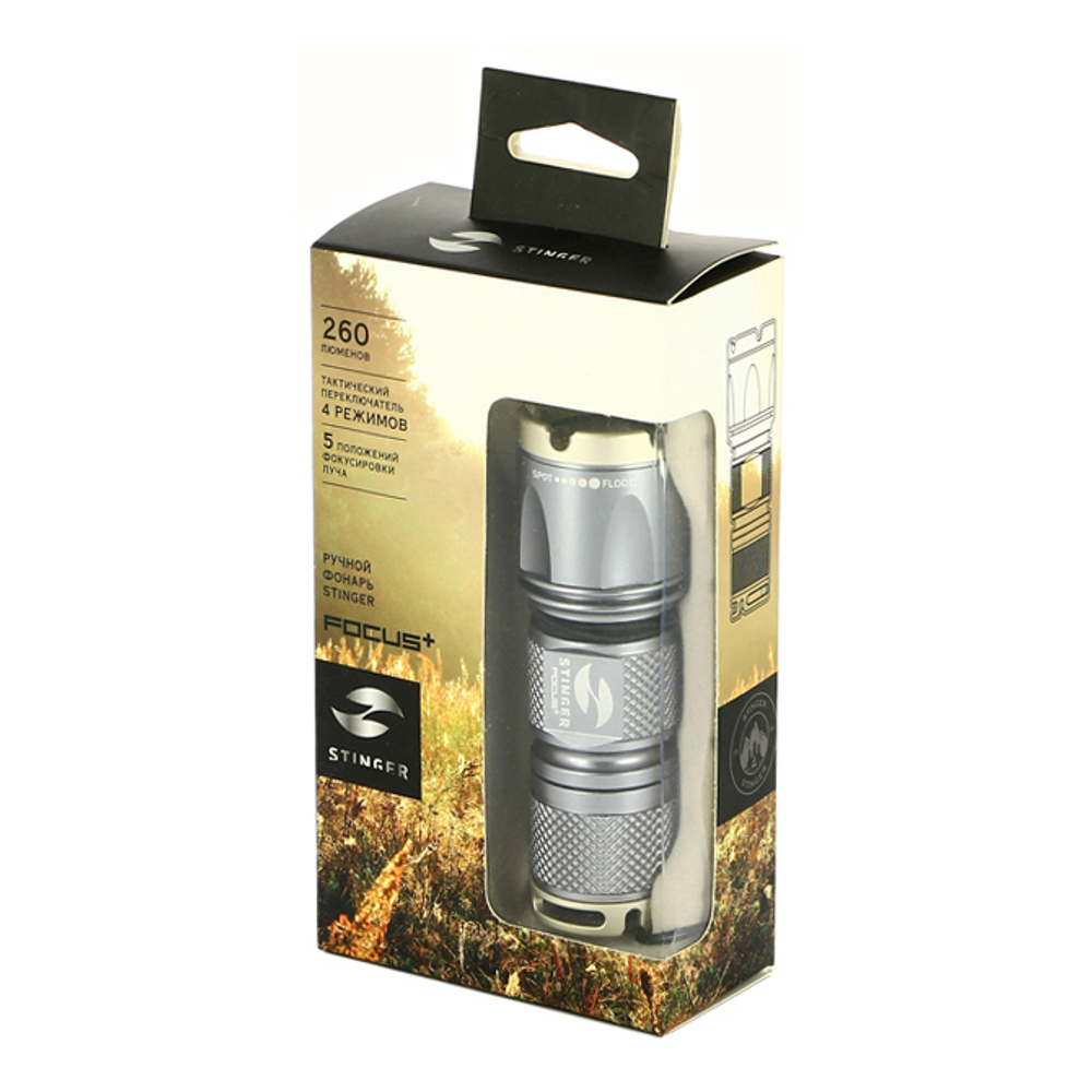 Фонарь светодиодный Stinger Focus +, 260 лм, 1-3B CR123A
