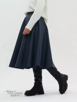 Юбка кожаная миди трапеция