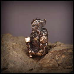 Темлячная бусина "Тор" для ножей , бронза