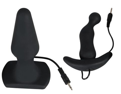 Набор из 2 анальных втулок с вибрацией Dirty Devil Vibrating Butt Plugs (Цвет: черный)