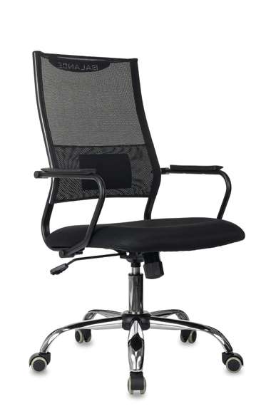 Кресло руководителя Бюрократ CH Balance SL черный Elastic-102 сетка/ткань крестов. металл хром