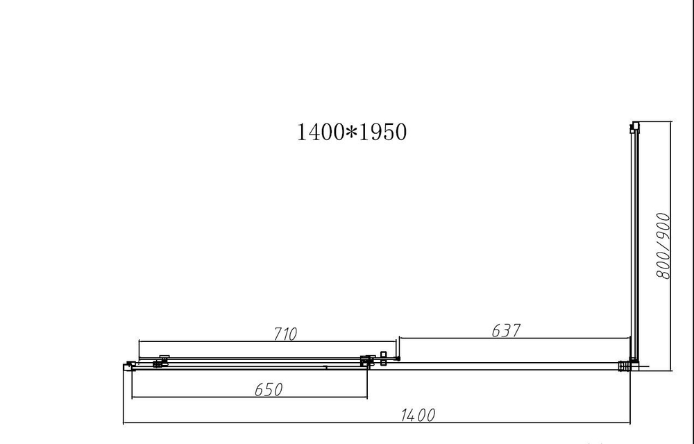 Душевой уголок Slim-N VSR-4SN9014CLB, 1400*900, черный, стекло прозрачное