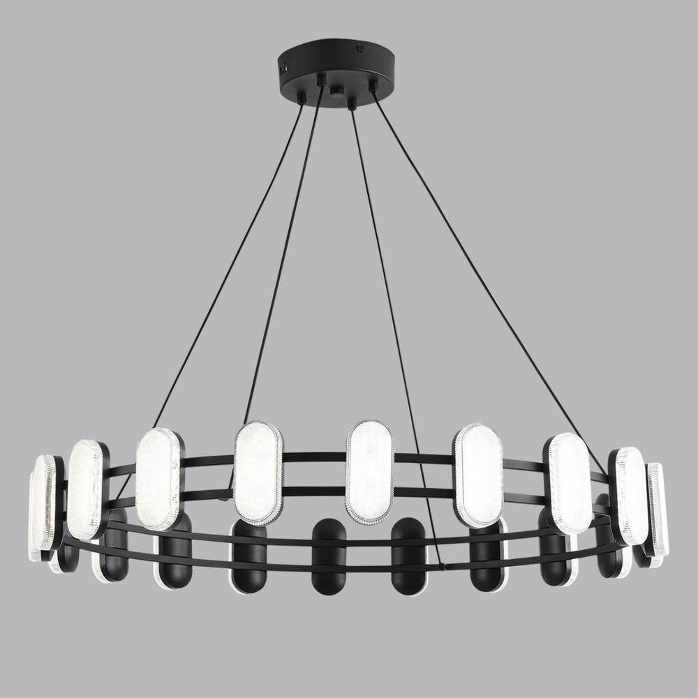 8342/40L LEDIO LN26 226 черный/белый металл/акрил Люстра подвесная LED 40W 4000K 220V OVELA