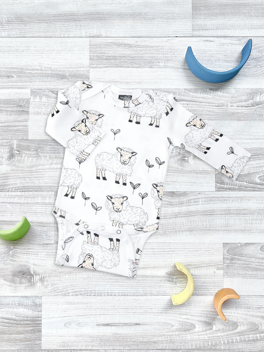 Боди Mjölk Овечки с длинным рукавом