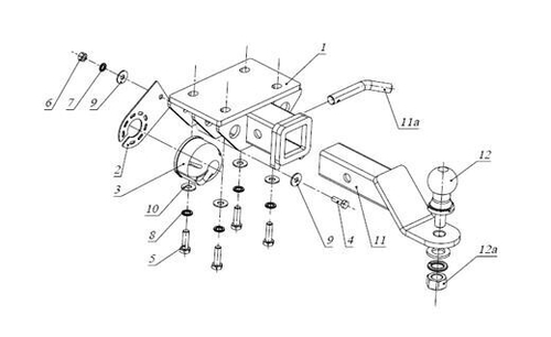 Фаркоп с элект. Smart, на Volkswagen Amarok FA 0570-E (с 2010 г.в.) (паспорт и сертификат в комплекте) Бизон