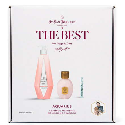 ISB The Best line Набор Aquarius шампунь для восстановления и питания шерсти 550 мл кондиционер 120 мл + парфюм 2 мл в подарок