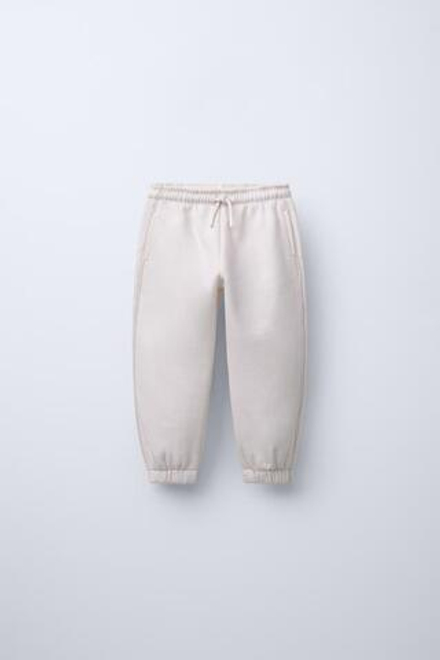 ZARA УТЕПЛЕННЫЕ БРЮКИ-ДЖОГГЕРЫ С ДЕКОРАТИВНОЙ СТРОЧКОЙ, КАМЕННО-СЕРЫЙ