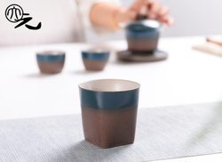 286012 Пиала Серия-Авторская "Двухцветная" керамика коричневый/синий