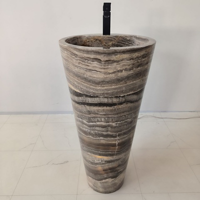 Раковина напольная из оникса Grey ON-04202 (45*45*90)