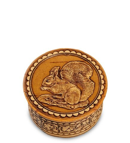 Народные промыслы BST-111/ 3 Шкатулка «Белка» мал. (береста)