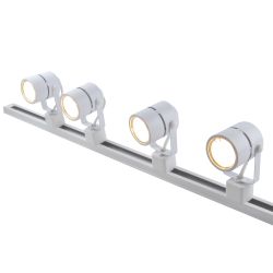 UBL-Q321 GU10-K WHITE SET41 Светильник-прожектор трековый. в составе набора из 4шт. на шинопроводе 1м. с коннектором. Под лампу GU10. Корпус белый. ТМ Volpe