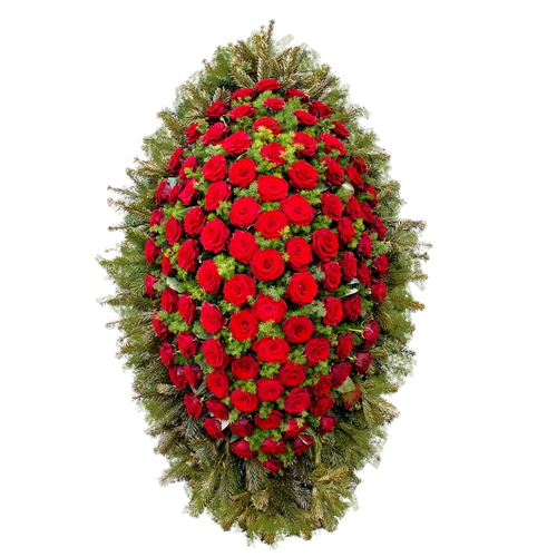 Траурный венок из живых цветов №09 (150 см)