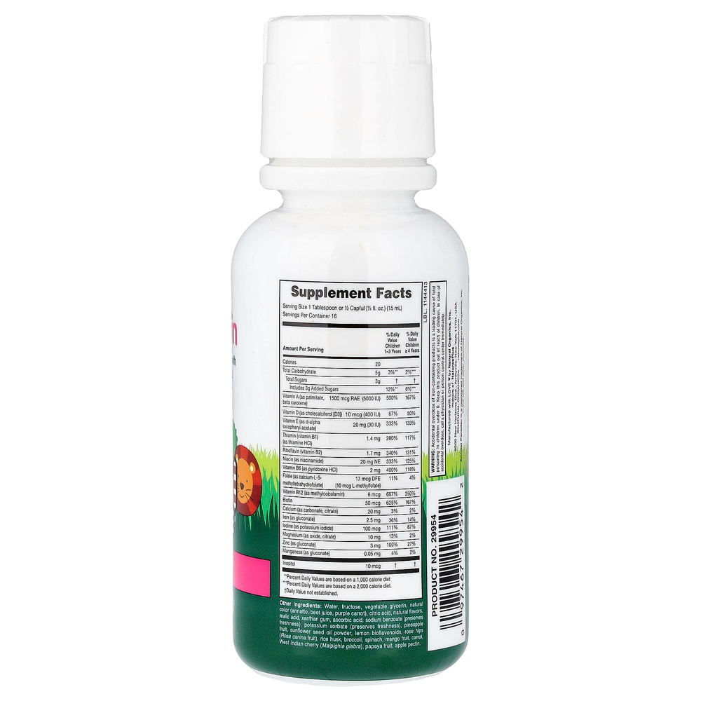 NaturesPlus, Animal Parade®, жидкий мультивитаминный комплекс, со вкусом тропических ягод, 236,56 мл (8 жидк. унций)