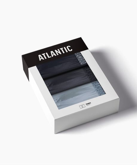 Трусы мужские боксеры (3шт), Atlantic 3MH-215, бамбук, темно-синий + голубой + графитовый