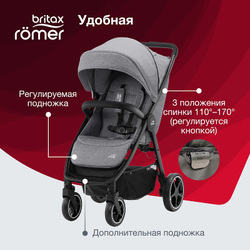 Детская прогулочная коляска Britax B-Agile R Elephant Grey/Black