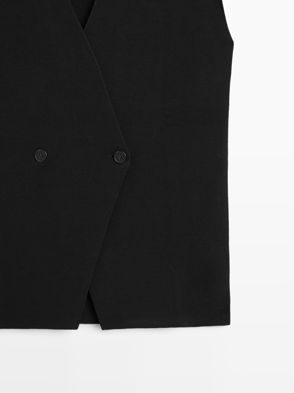 Massimo Dutti Длинный жилет внахлест, черный