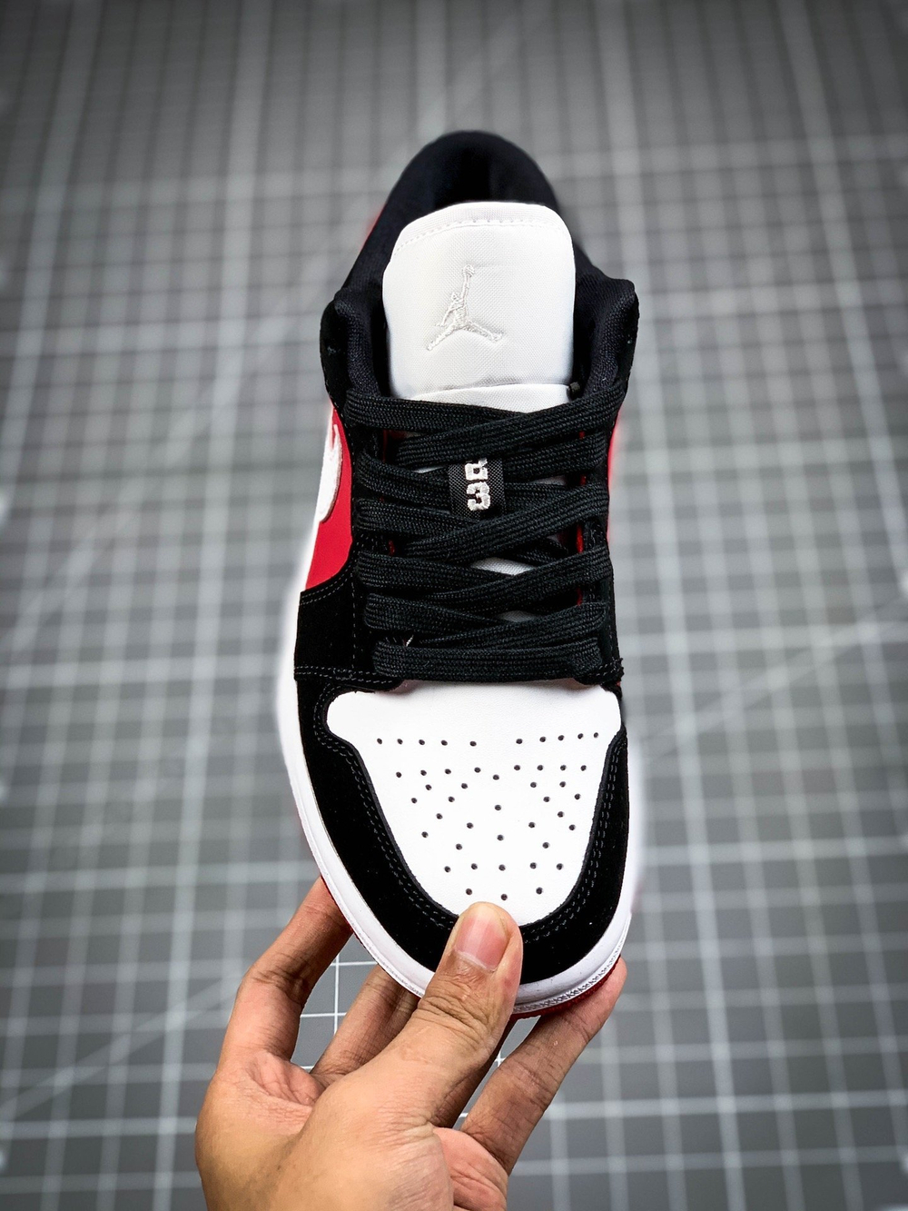 AIR JORDAN 1 LOW BLACK/WHITE/GYM RED