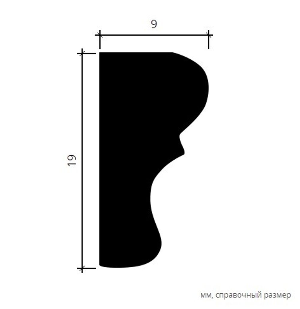 Молдинг пенополиуретан, 2000x9x19 мм