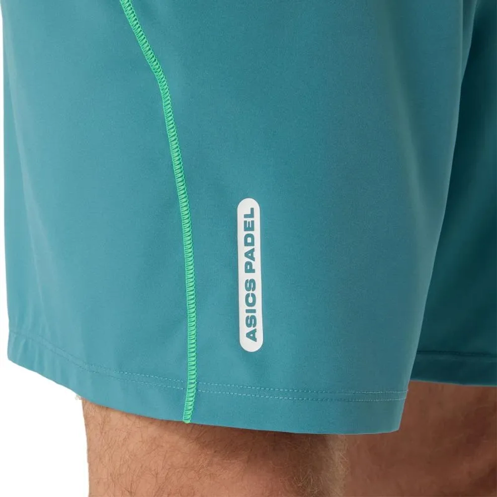 Мужские теннисные шорты Asics Padel Court 7in - misty pine/vital green