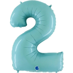 Шар фольгированный Цифра 2 101 см (Голубой)