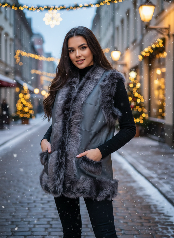 Жилет из натуральной овчины. 42-44 Размер