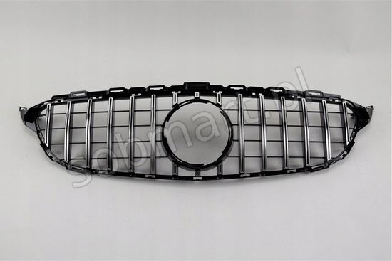 Решетка радиатора V.3 глянцево - черный + хром для Mercedes C class W205 2015-2018