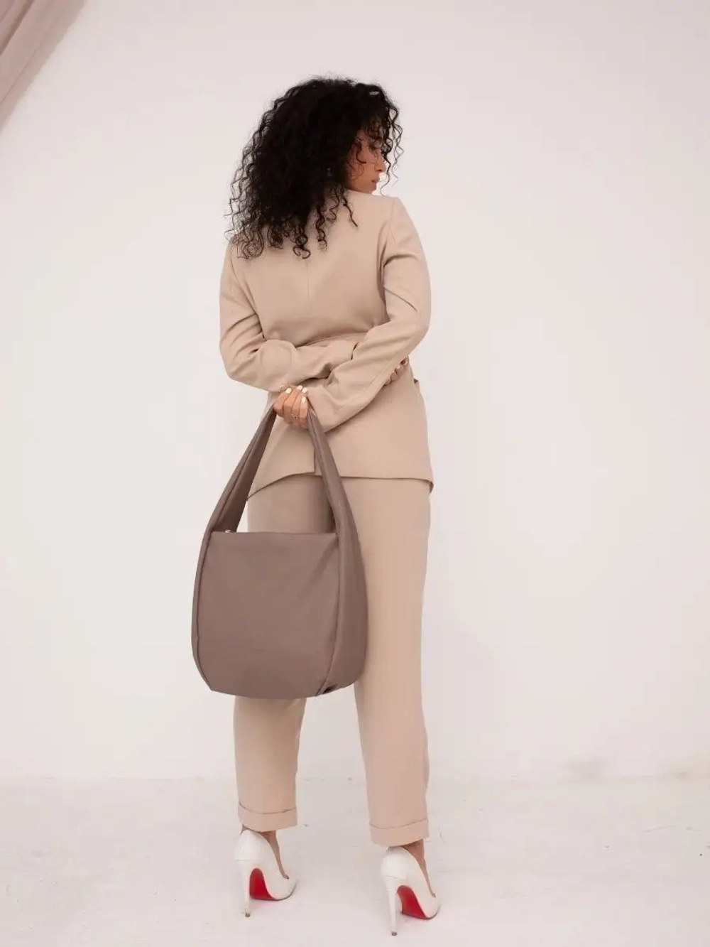 Сумка большая через плечо шоппер мешок