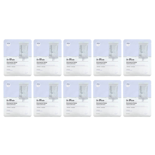 Dr. Oracle, Niacinamide Recipe, белая осветляющая маска, 10 шт., 25 мл (0,84 жидк. унц.)