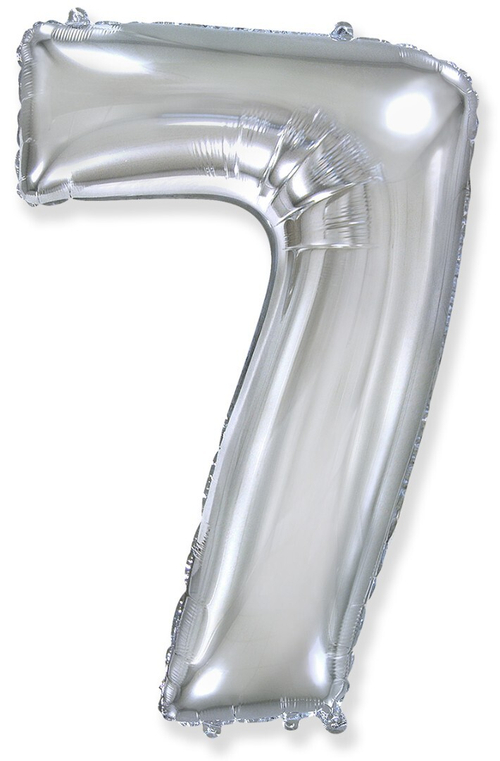 Фольгированный шар Цифра 7 серебро 102 см