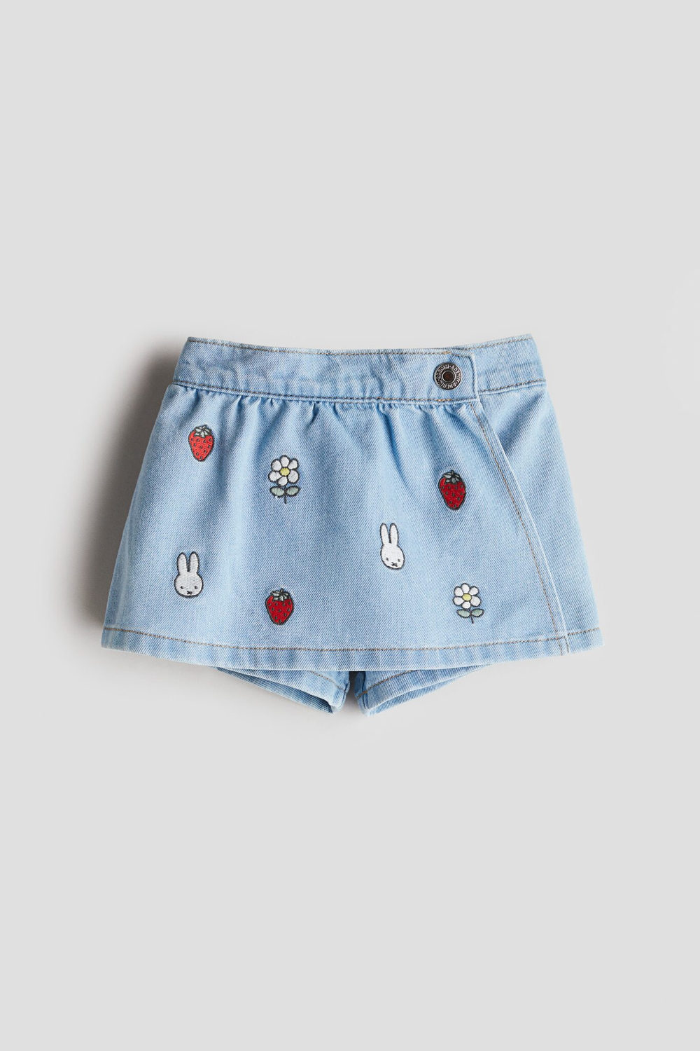 Джинсовая юбка skort с вышивкой