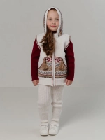 Жилетка вязаная с капюшоном