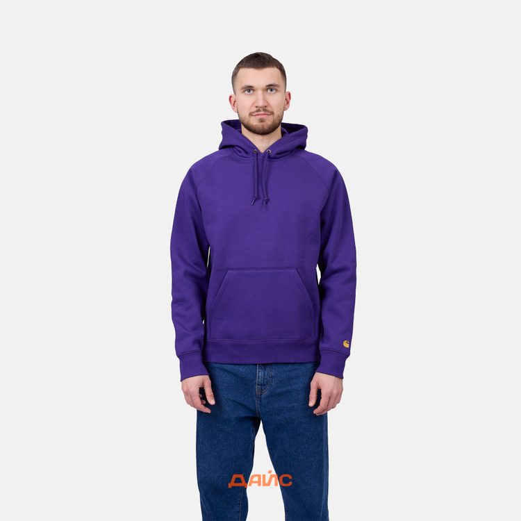 Толстовка мужская Carhartt WIP Hooded Chase Sweatshirt артикул:I033661_tyrian - купить в магазине Дайс