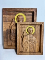 Освященная Икона Св. мученика Трифона 14х17.5см дуб