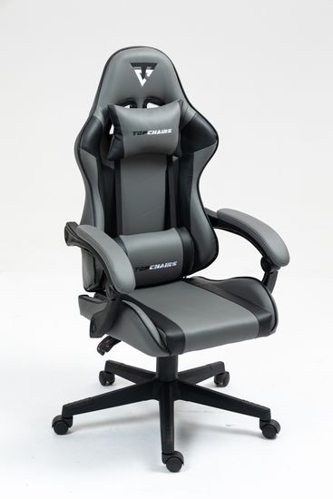 Кресло спортивное TopChairs Commander серо-черный