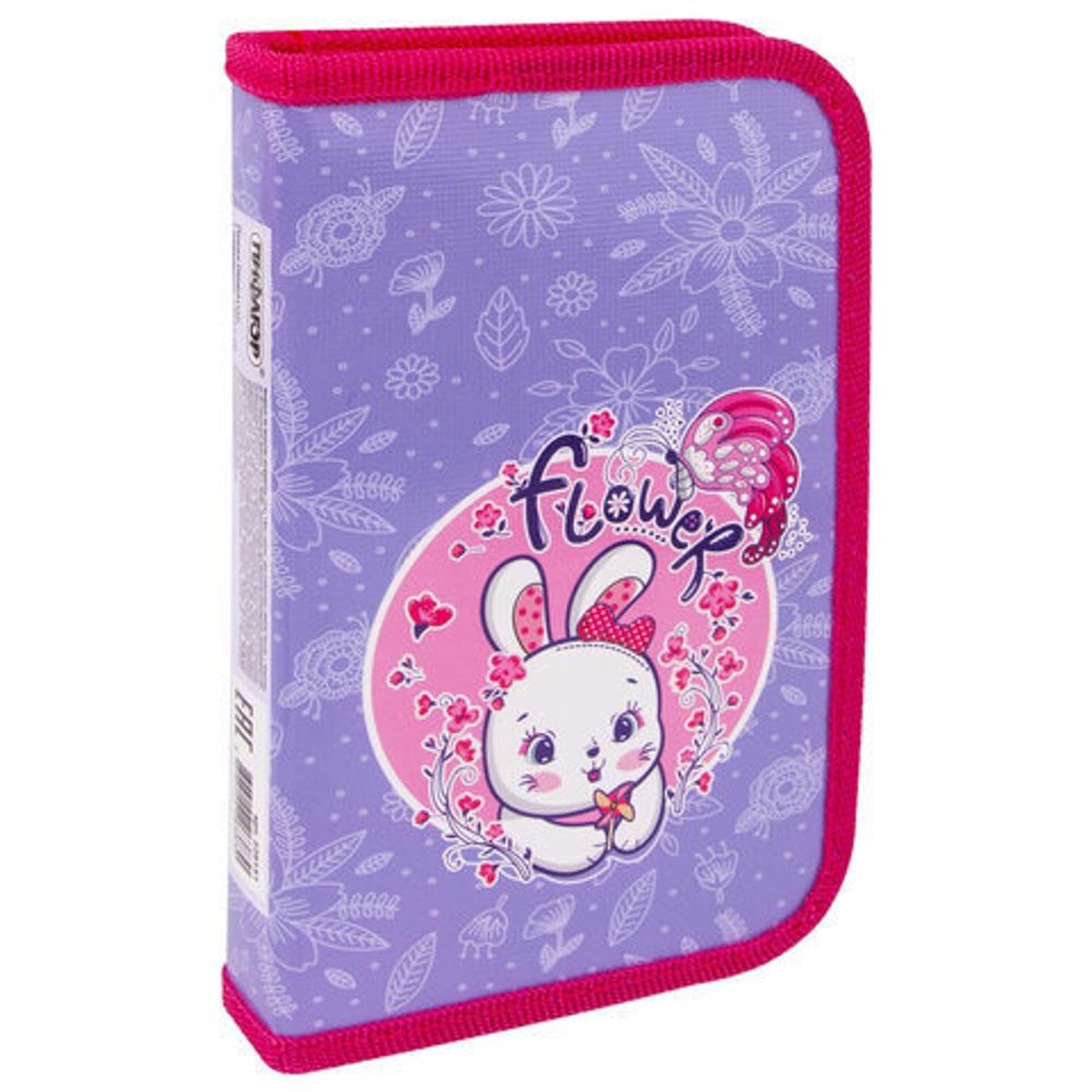 Пенал ПИФАГОР, 1 отделение, ламинированный картон, 19х11 см, "RABBIT", 229151