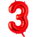 Шар фольгированный Цифра 3 101 см (Красный)