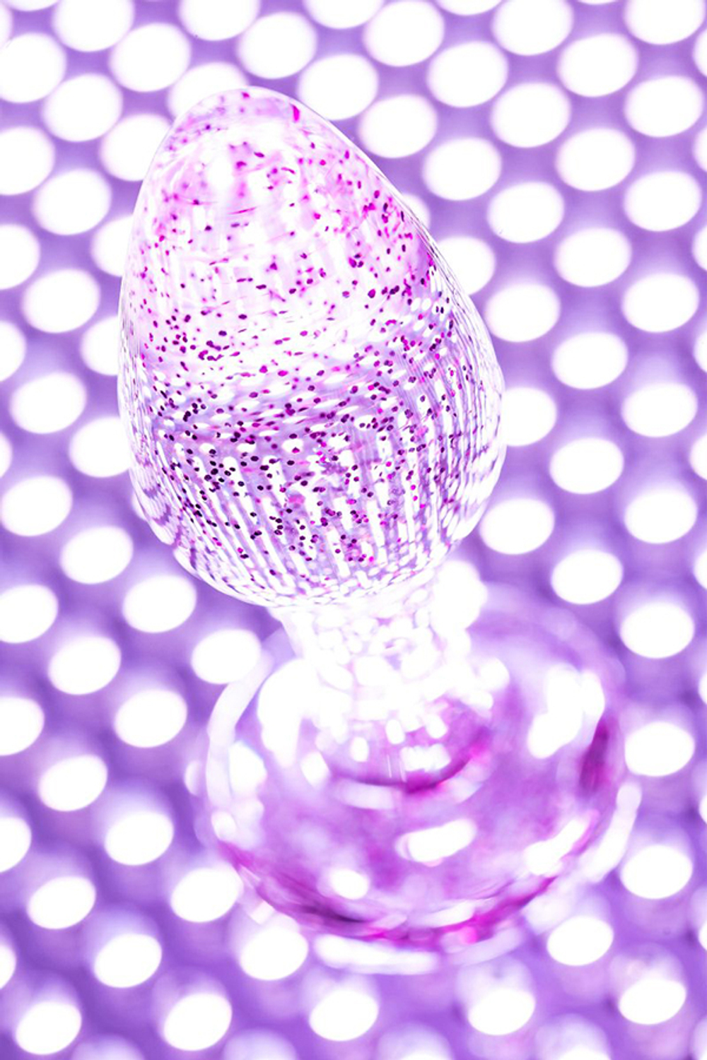 Фиолетовая акриловая анальная втулка 8см ToyFa Basic 881305-4