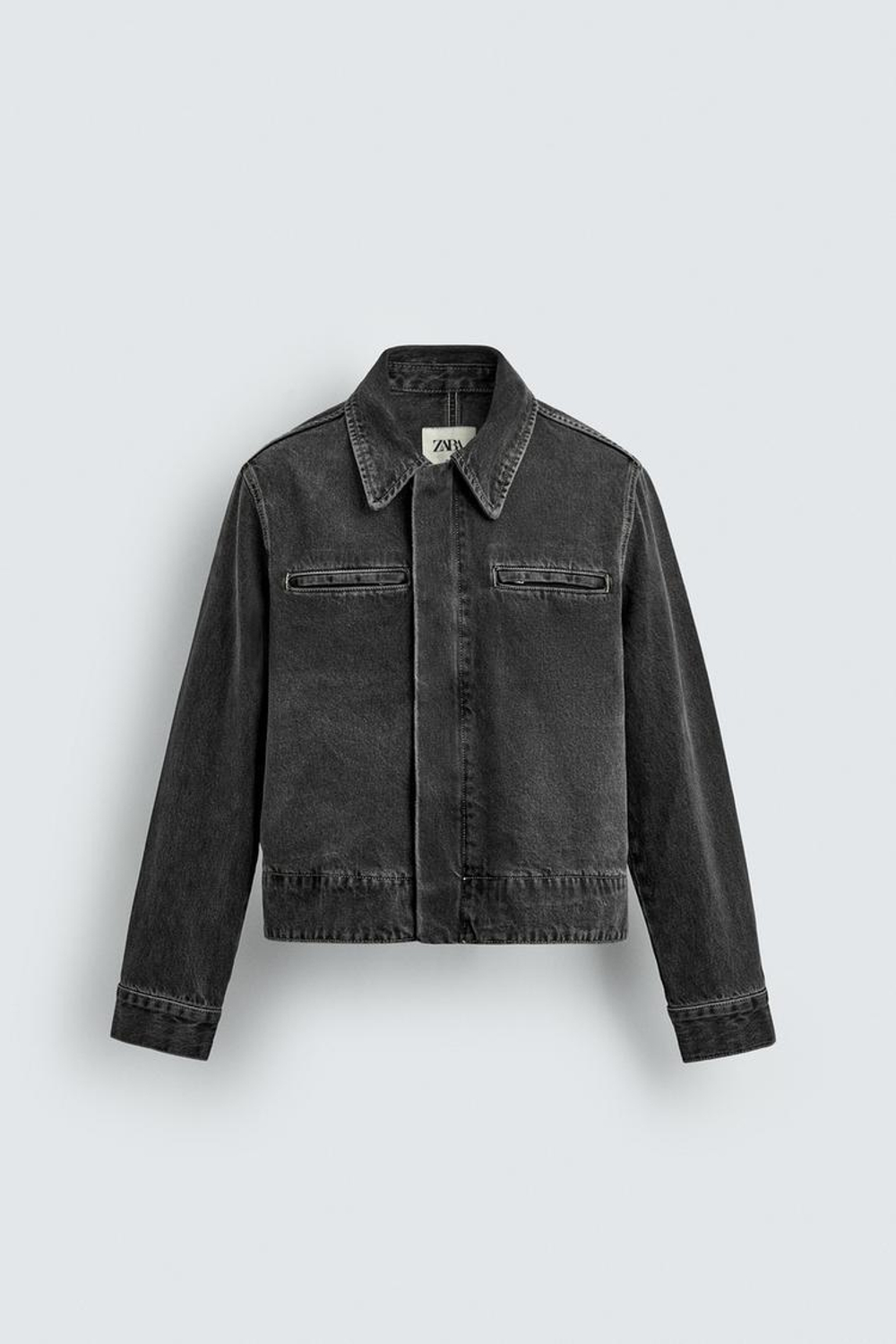 ZARA ДЖИНСОВАЯ КУРТКА — LIMITED EDITION, ЧЕРНЫЙ