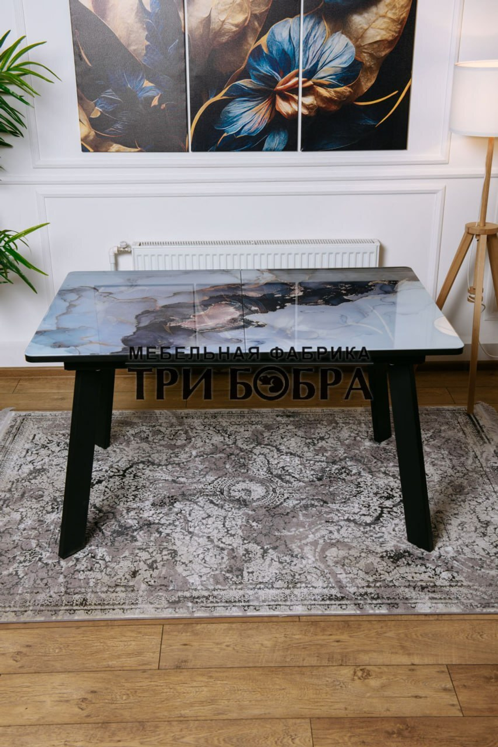 Кухонный раздвижной стол "Гранд", смола