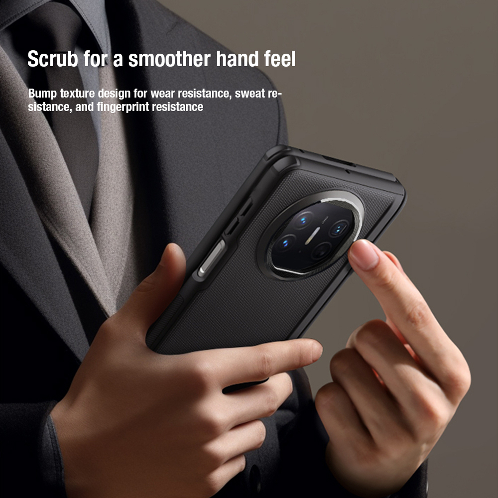 Усиленный чехол двухкомпонентный от Nillkin для смартфона Huawei Mate X5, серия Super Frosted Shield Fold (версия с подставкой)