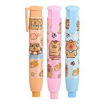 Ластик Basir, выдвижной автоматический, серия "Капибара", цветной корпус с рисунком капибары