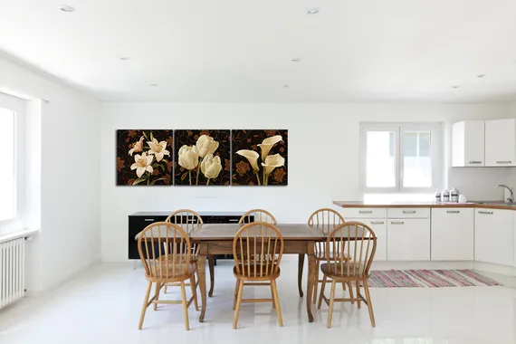 Модульная картина "Цветы белые лилии"