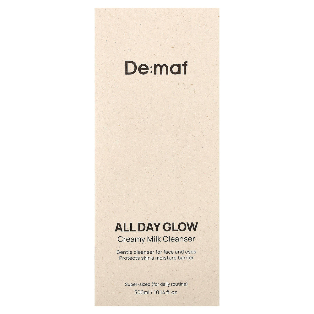 De:maf, All Day Glow, очищающее молочко-крем, 300 мл (10,14 жидк. унции)