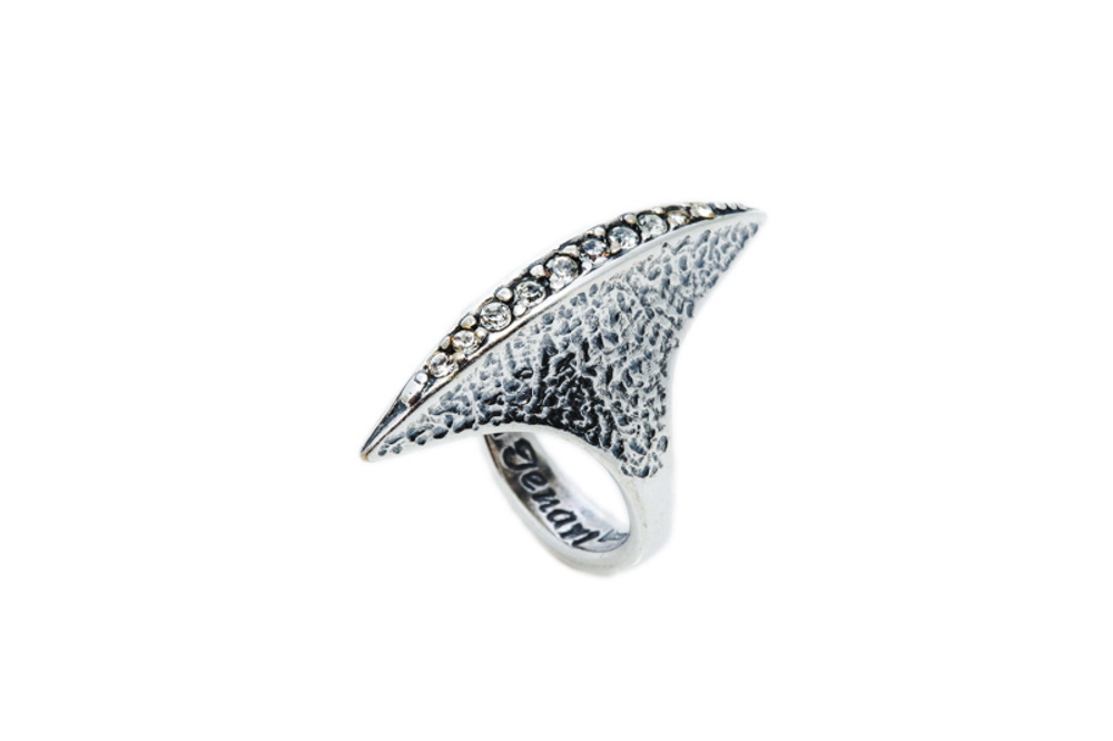 "Калико"  кольцо в серебряном покрытии из коллекции "Crystal Fang" от Jenavi