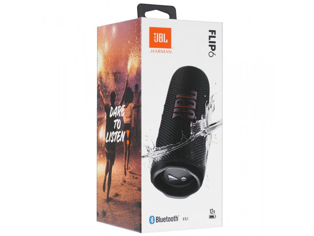 Портативная акустика JBL Flip 6 черный [jblflip6blk]